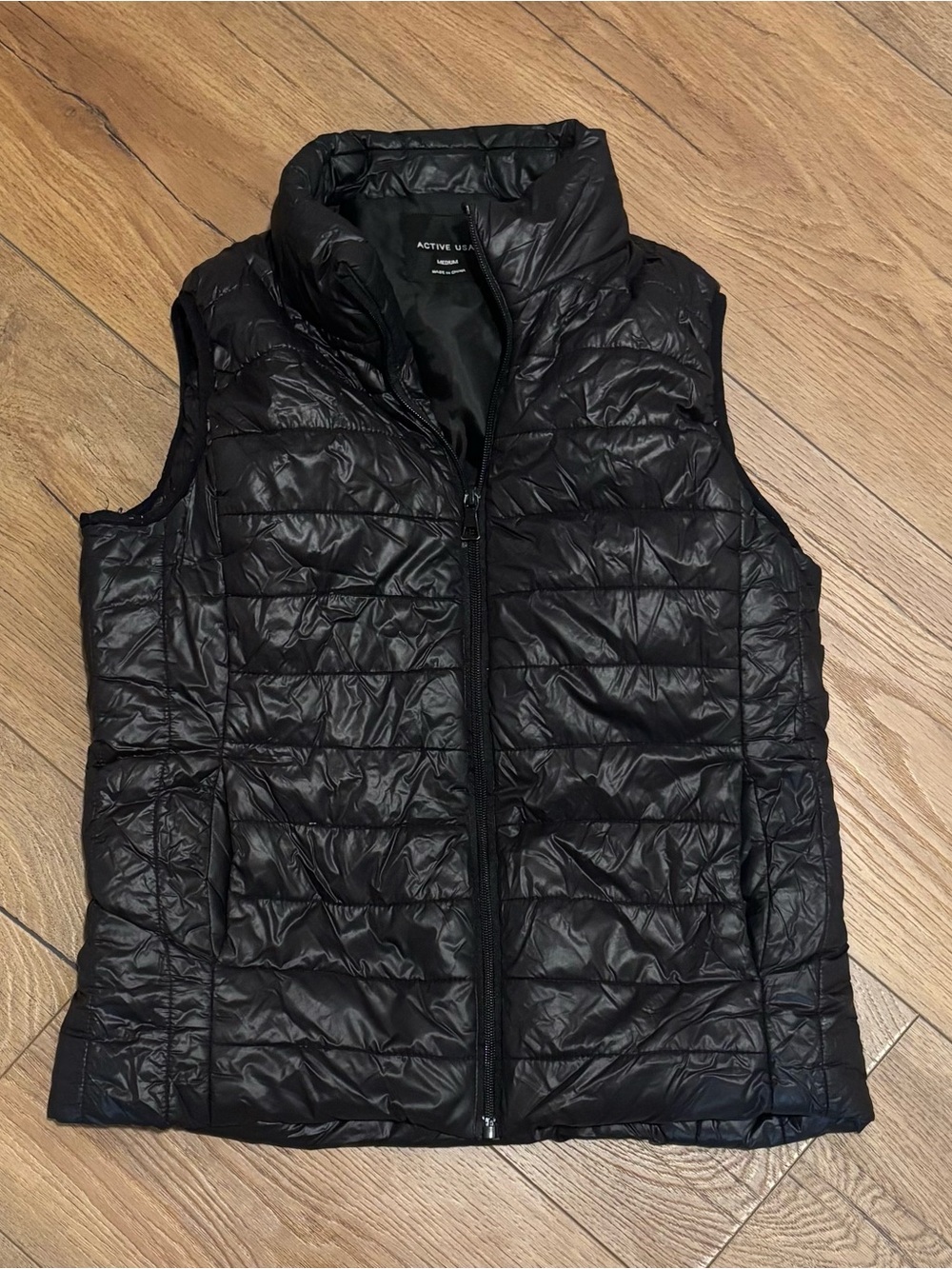 Active USA Black Quilted Puffer Vest